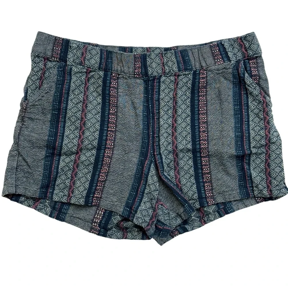 Natural Reflections Women's Boho Cotton Shorts Size Large Tribal Pattern‎